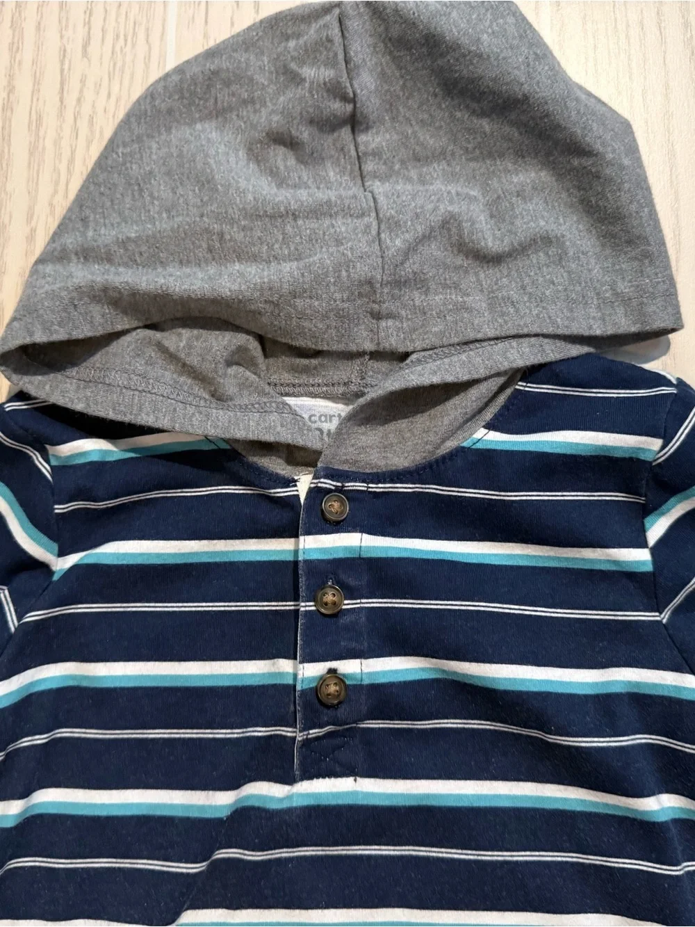 Carter’s Toddler Boys 2T Striped Hooded Henley Brown Jogger 2 Piece Outfit